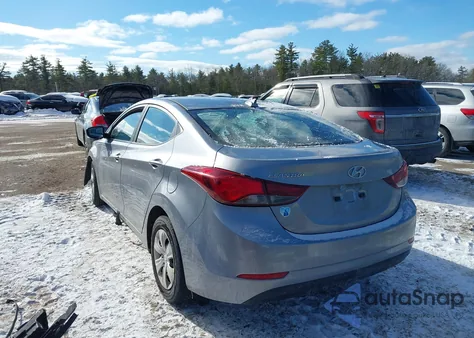 2016 Hyundai Elantra Se from USA, damaged, VIN 5NPDH4AE3GH785753